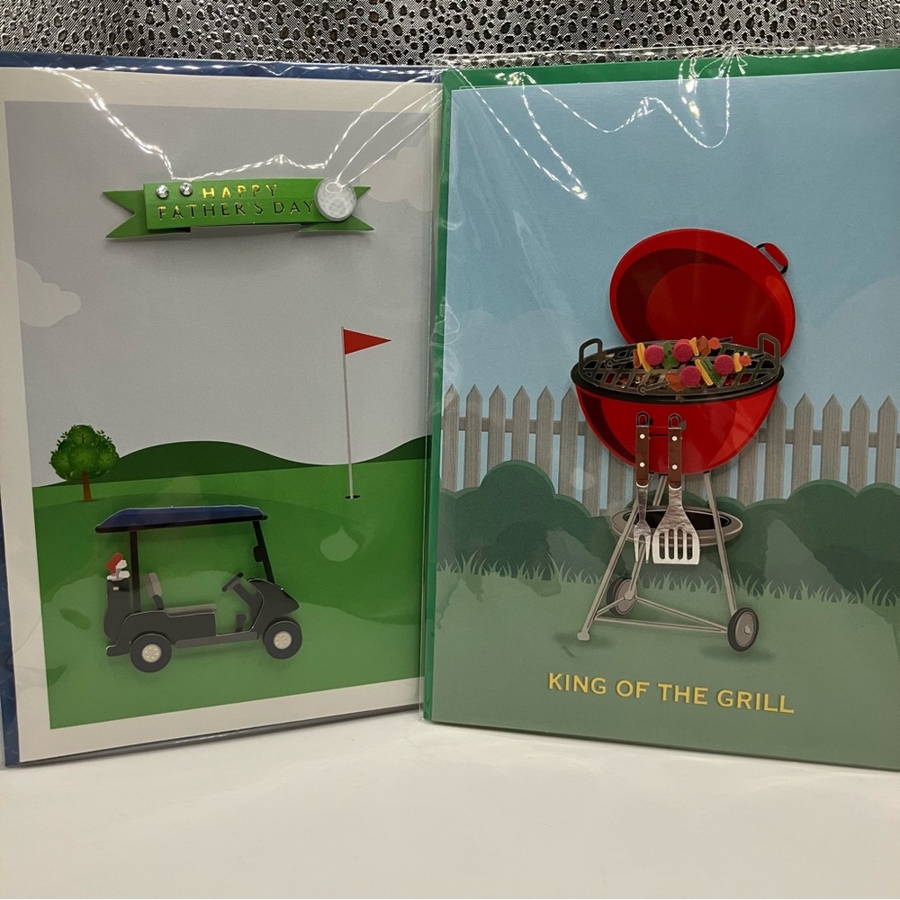 Happy Father’s Day Grill & Golf Greeting Cards with Envelopes Qty. 2 - Burgoyne